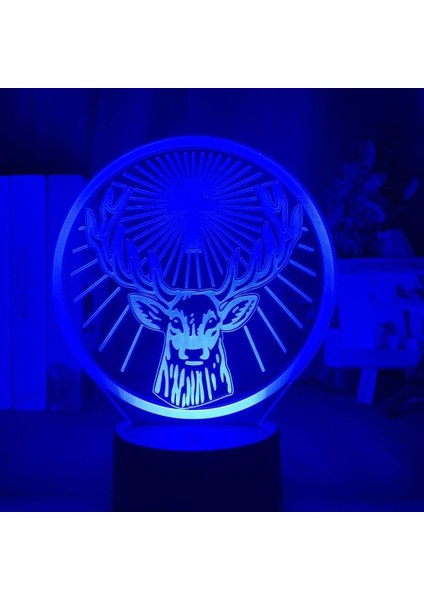 3D Gece Işığı LED Gece Işığı Lambası Jagermeister 7 Renk (Yurt Dışından)