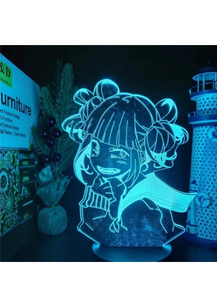 3D LED Lamba My Hero Academia Himiko Toga Anime Lamba Boku (Yurt Dışından) fırsatları