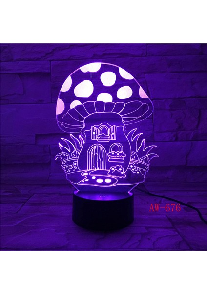 Benekli Mantar 3D Görsel Dokunmatik Masa Lambası LED (Yurt Dışından) fırsatları