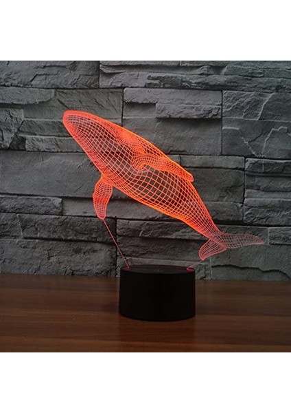 3D Shark Balina Gece Lambası 7 Renk Değişimi LED Masa Masası (Yurt Dışından) modelleri