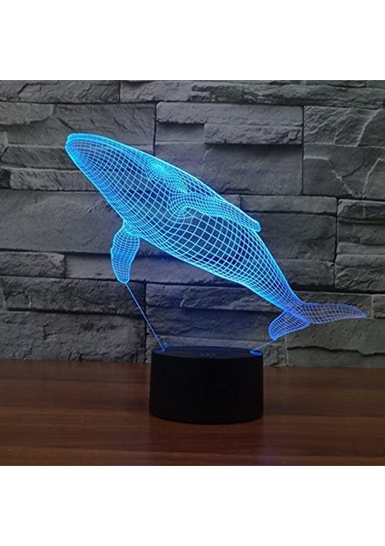 3D Shark Balina Gece Lambası 7 Renk Değişimi LED Masa Masası (Yurt Dışından) fırsatları