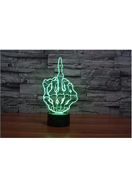 3D Orta Parmak Gece Lambası 7 Renk Değişimi LED Masa Masası (Yurt Dışından) modelleri
