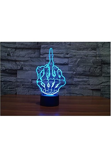 3D Orta Parmak Gece Lambası 7 Renk Değişimi LED Masa Masası (Yurt Dışından) fırsatları