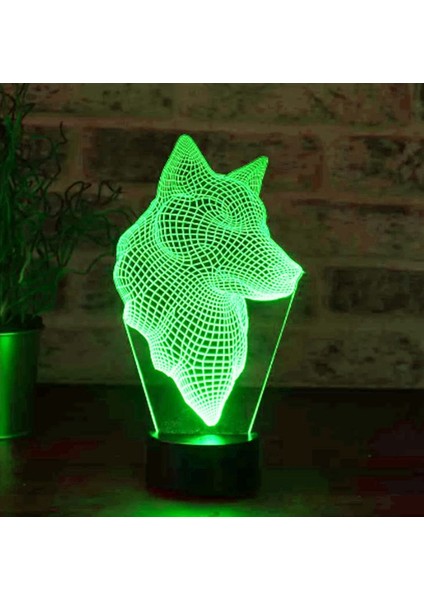 3D Fox Gece Işığı Lambası İllüzyon 7 Renk (Yurt Dışından) fiyatları