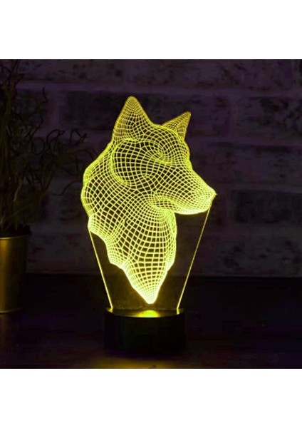 3D Fox Gece Işığı Lambası İllüzyon 7 Renk (Yurt Dışından) modelleri