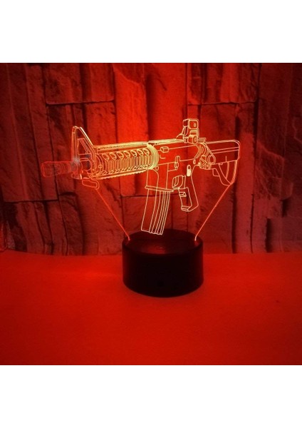 3D Gun Pistole Gece Işığı İçin LED Lamp İllüzyon 7 (Yurt Dışından) fiyatları
