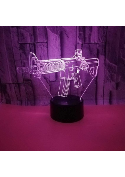 3D Gun Pistole Gece Işığı İçin LED Lamp İllüzyon 7 (Yurt Dışından) fırsatları