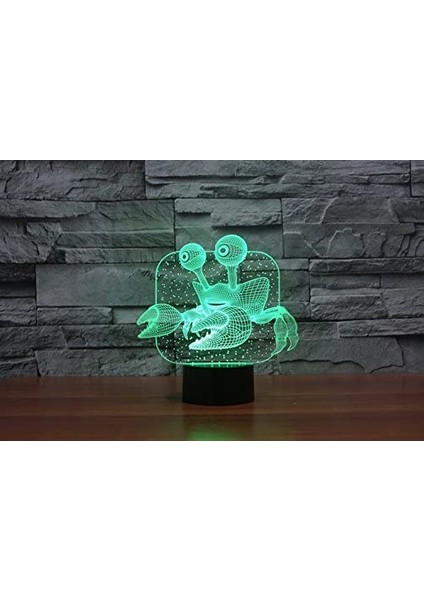 3D Soyut Deniz Hayvanı Yengeç Gece Lambası 7 Renk Değişimi Led (Yurt Dışından) fiyatları
