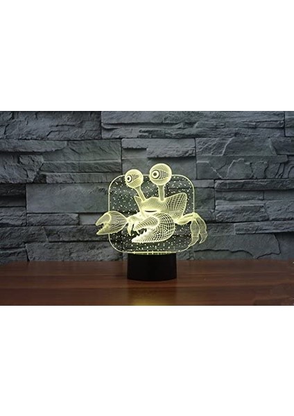 3D Soyut Deniz Hayvanı Yengeç Gece Lambası 7 Renk Değişimi Led (Yurt Dışından) modelleri