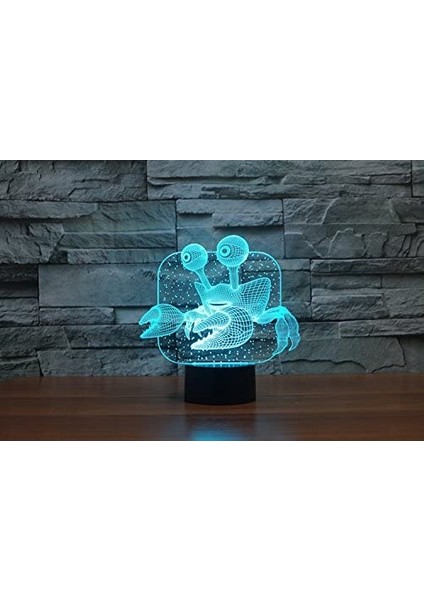 3D Soyut Deniz Hayvanı Yengeç Gece Lambası 7 Renk Değişimi Led (Yurt Dışından) fırsatları