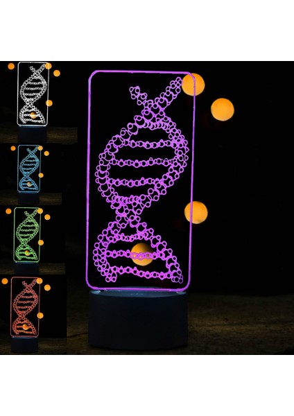 3D Soyut Dna LED Gece Lambası 7 Renk Değişimi LED Tablosu (Yurt Dışından)