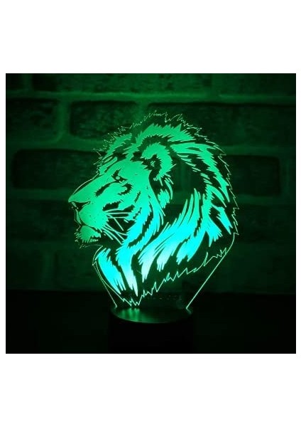 3D Tiger Lion Gece Işığı Lambası İllüzyon 7 Renk (Yurt Dışından) fiyatları