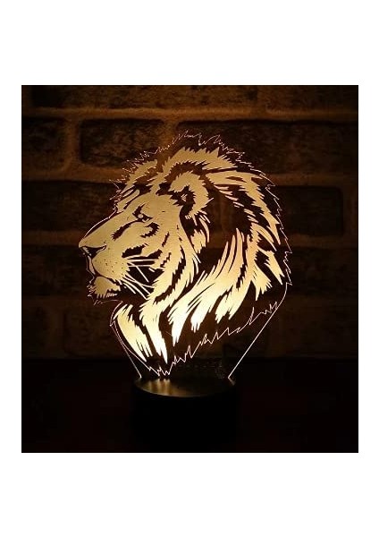 3D Tiger Lion Gece Işığı Lambası İllüzyon 7 Renk (Yurt Dışından) modelleri