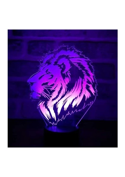 3D Tiger Lion Gece Işığı Lambası İllüzyon 7 Renk (Yurt Dışından) fırsatları