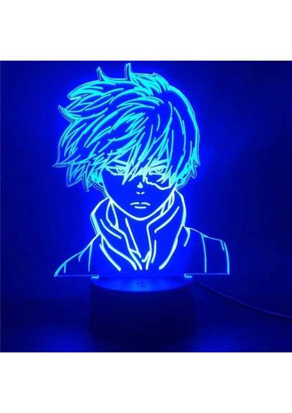3D LED Lamba Anime My Hero Academia Shoto Todoroki Yüz (Yurt Dışından)