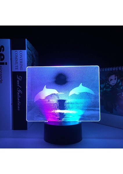 Çift Renk İçin Iki Yunus 3D İçin LED Gece Lambası (Yurt Dışından)