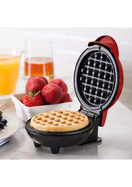 Mini Elektrikli Waffle Makinesi - Kırmızı (Yurt Dışından)