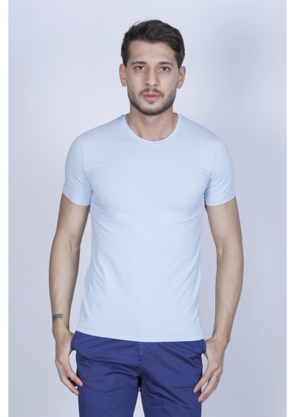 V Yaka Slim-Fit Erkek T-Shirt