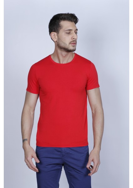 Bisiklet Yaka Slim-Fit Erkek T-Shirt fiyatları