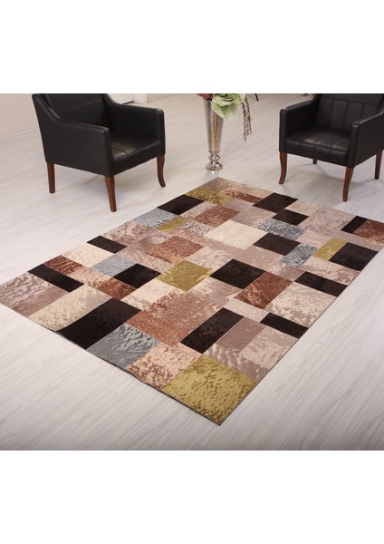 Çok Renkli Patchwork Deri Halı