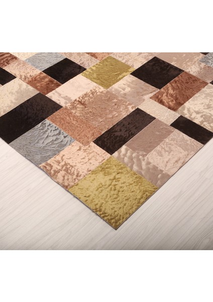 Çok Renkli Patchwork Deri Halı