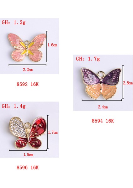 20 Adet Karışık Renk Kelebek Charms Kolye Takı Yapım Seti (Yurt Dışından)