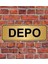 Altın Renk 10x20 Cm Depo Yazılı Metal Yönlendirme Levhası 1