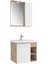Mare 65 Cm Beyaz-Meşe Banyo Dolabı Takımı 1