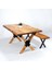 Doğal Ağaç Masif Kütük Masa ( Ağaç Ayak ) 60CM x 120CM + 1 Bank Bench 1