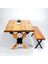 Doğal Ağaç Masif Kütük Masa ( Ağaç Ayak ) 60CM x 120CM + 1 Bank Bench 2