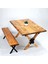 Doğal Ağaç Masif Kütük Masa ( Ağaç Ayak ) 90CM x 180CM + 1 Bank Bench 4