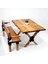 Doğal Ağaç Masif Kütük Masa ( Ağaç Ayak ) 60CM x 120CM + 1 Bank Bench 2