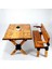 Doğal Ağaç Masif Kütük Masa ( Ağaç Ayak ) 60CM x 120CM + 1 Bank Bench 3