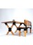 Doğal Ağaç Masif Kütük Masa ( Ağaç Ayak ) 60CM x 120CM + 1 Bank Bench 4