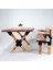 Doğal Ağaç Masif Kütük Masa ( Ağaç Ayak ) 60CM x 120CM + 1 Bank Bench 5