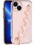 Iphone 13 6.1inç Uyumlu Kılıf Kamera Korumalı Parlak Gold Kenar Kalpli Arka Tutamaklı Kapak 4