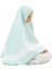Kız Çocuk Namaz Elbisesi Mint Rengi Yıldız Baskılı Kemer Desenli 2