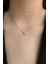 925 Ayar Zirkon Taşlı Rose Minimal N Hafli Kolye Uzunluk 42 cm 3