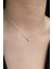 925 Ayar Zirkon Taşlı Silver Minimal T Hafli Kolye Uzunluk 42 cm 3