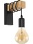Eglo Townshend Wall Light, 1-Alevli Vintage Duvar Işık Endüstriyel Tasarımlı, Çelik ve Ahşaptan Retro Işık, Renk: Siyah, Kahverengi, S (Yurt Dışından) 1
