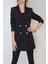 Kadın Siyah Gold Düğmeli Astarlı Blazer Ceket YY101029 2