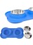 Silikon Kemik Çift Köpek Kase Pet Pad Pet Besleme Kase Kaymaz Sızdırmaz Çift Kullanım Pet Mat Blue | Köpek Besleme (Yurt Dışından) 2