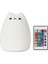 LED Gece Lambası, LED Kedi Gece Lambası Silikon Bebek Gece Işık Taşınabilir Çocuk Gece Işık 7 Renkler Gece Lambası ile Başucu Lambası USB Şarj Edilebilir Gece Lambası, (Sıcak Beyaz) (Yurt Dışından) 1