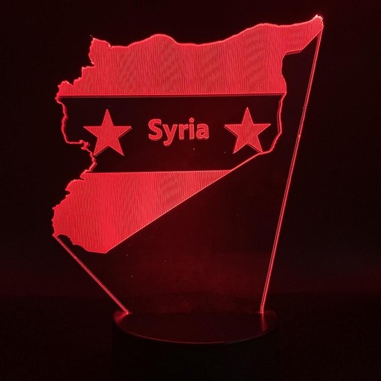 Suriye Simgesi 3D LED Gece Lambası Yatak Odası Masa Lambası Fiyatı