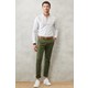 AC&Co / Altınyıldız Classics Erkek Haki Slim Fit Dar Kesim Yan Cep Esnek Chino Pantolon