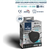 Musk FFP2/N95 Maske Siyah Renk 20 Adet
