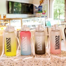 Yue Store 2000ML Gradyan Rengi Büyük Kapasiteli Spor Su Bardağı Yeşil Beyaz (Yurt Dışından)