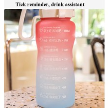 Yue Store 2000ML Gradyan Rengi Büyük Kapasiteli Spor Su Bardağı Yeşil Beyaz (Yurt Dışından)