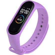 Deilmi Xiaomi Mi Band 3 4 Uyumlu Lila Çelik Tokalı Spor Delikli Silikon Loop Kordon Kayış