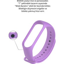 Deilmi Xiaomi Mi Band 3 4 Uyumlu Lila Çelik Tokalı Spor Delikli Silikon Loop Kordon Kayış